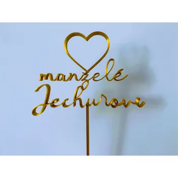 Dortová svíčka Zápich - manželé |jméno| (svatební)