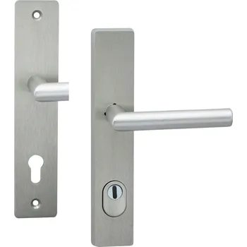 Dveřní kování COBRA BEZP.K. TOWER H S KLIKOU VISION PŘEKRYTKA Provedení: PZ (vložkový zámek), Povrch: F9 - nerezový elox, Rozteč: 92 mm