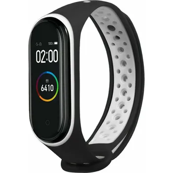Příslušenství k chytrým hodinkám eses Náramek dírkovaný pro Xiaomi Mi Band 3 a Xiaomi Mi Band 4 - Černo bílý