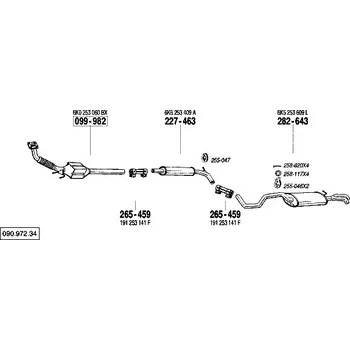 Katalyzátor katalyzátor výroba AS/BM Bosal 99-982A