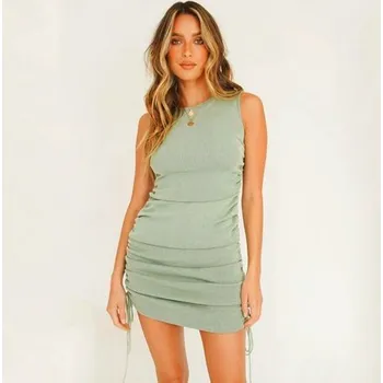 Dámské šaty Dámské letní přiléhavé sexy šaty s nastavitelnou délkou Barva: zelená, Velikost: M