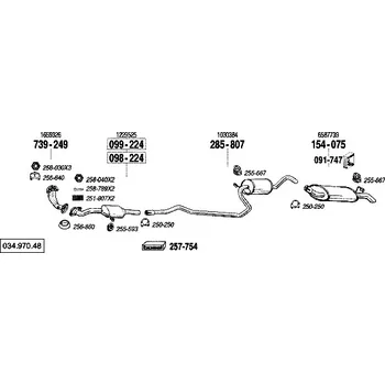 Katalyzátor katalyzátor výroba AS/BM Bosal 99-224A