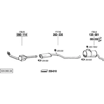 Katalyzátor katalyzátor výroba AS/BM Bosal 90-114A