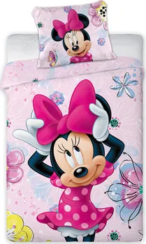 Ložní povlečení Faro Veselá Myška Minnie 140 x 200, 70 x 90 cm zipový uzávěr