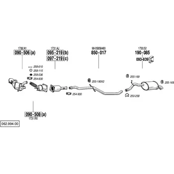 Katalyzátor katalyzátor výroba AS/BM Bosal 90-508A