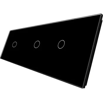 vypínač WELAIK trojnásobný skleněný panel 1+1+1 - černý