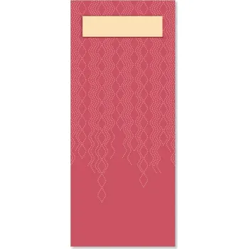 Papírový ubrousek Tork bordeaux kapsička na příbory s krémovým&nbsp;ubrouskem