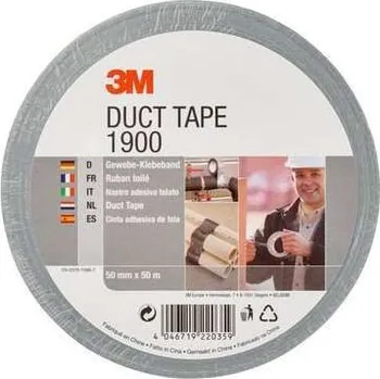 Autokosmetika 1900 Univerzální textilní páska 3M Duct tape, návin 50m, stříbrná šířka: 75mm