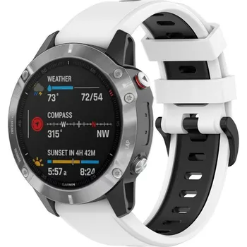 Ostatní příslušenství k chytrým hodinkám eses Silikonový řemínek pro Garmin - Bílo černý, QuickFit 26 mm