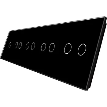 vypínač WELAIK pětinásobný panel vypínače skleněný 1+2+2+2+2 - černý