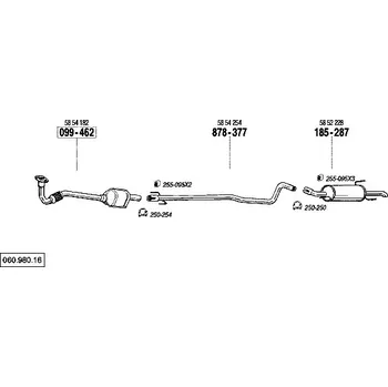 Katalyzátor katalyzátor výroba AS/BM Bosal 99-462A