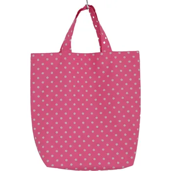 Nákupní taška Šatoli.cz Dětská bavlněná nákupní taška Bílý puntík na růžové