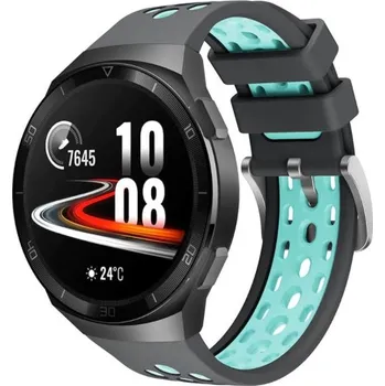 eses Silikonový dírkovaný řemínek pro Huawei Watch GT 2e - Šedo tyrkysový