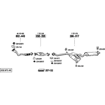 Katalyzátor katalyzátor výroba AS/BM Bosal 99-205A