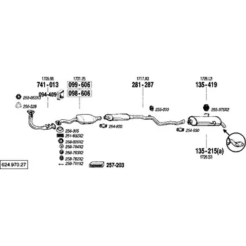 Katalyzátor katalyzátor výroba AS/BM Bosal 99-606A
