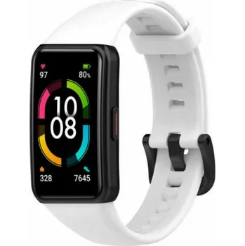 Příslušenství k chytrým hodinkám eses Silikonový řemínek pro Huawei Band 6, Honor Band 6 a Band 7 - Velikost L, bílý
