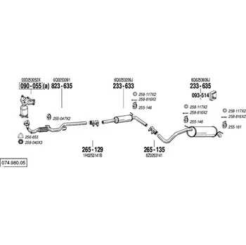 Katalyzátor katalyzátor výroba AS/BM Bosal 90-562A