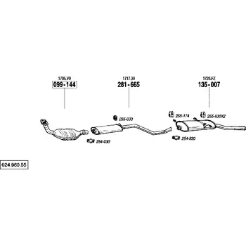 Katalyzátor katalyzátor výroba AS/BM Bosal 99-144A