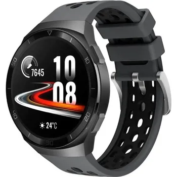 Příslušenství k chytrým hodinkám eses Silikonový dírkovaný řemínek pro Huawei Watch GT 2e - Šedo černý