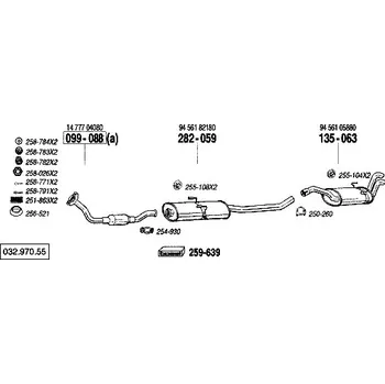 Katalyzátor katalyzátor výroba AS/BM Bosal 99-088A
