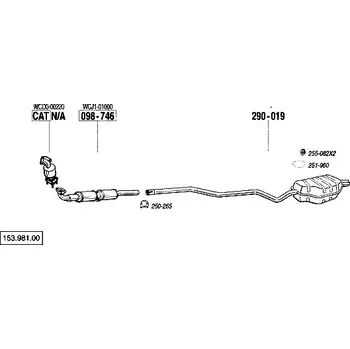 Katalyzátor katalyzátor výroba AS/BM Bosal 99-780A