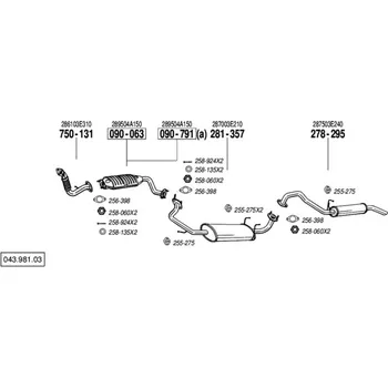 Katalyzátor katalyzátor výroba AS/BM Bosal 90-063A
