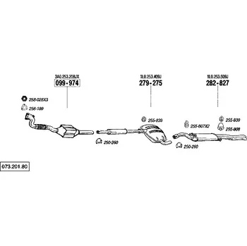 Katalyzátor katalyzátor výroba AS/BM Bosal 99-974A