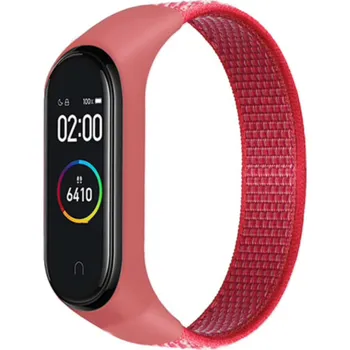Náramek Mi Band 3/4/5/6/7 nylonový náramek Barva: Červená růžová, Typ: 28