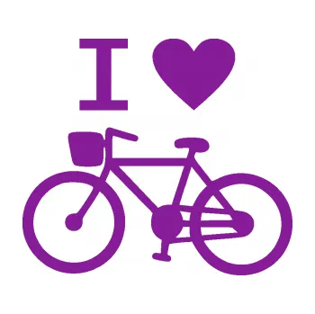Polep vozidla SAMOLEPKA I love cycling levá (14 - fialová) NA AUTO, NÁLEPKA, FÓLIE, POLEP, TUNING, VLASTNÍ TEXT, TISK, AUTOSAMOLEPKY.cz, POLEPY, OBRÁZEK, LOGO, SAMOLEPKY
