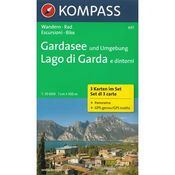 Gardasee/Lago di Garda 1:35 000 - Nakladatelství Kompass Karten [DE, EN, IT] (2011, 3 mapy v sadě)