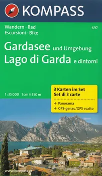 Gardasee/Lago di Garda 1:35 000 - Nakladatelství Kompass Karten [DE, EN, IT] (2011, 3 mapy v sadě)