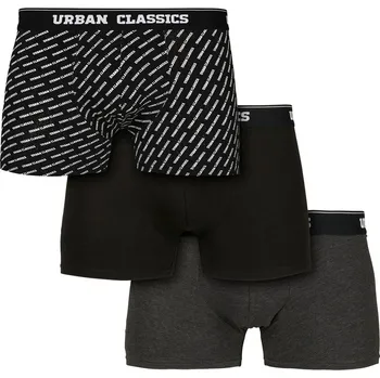 Boxerky boxerky pánské URBAN CLASSICS - 3-Pack - branding AOP/blac
