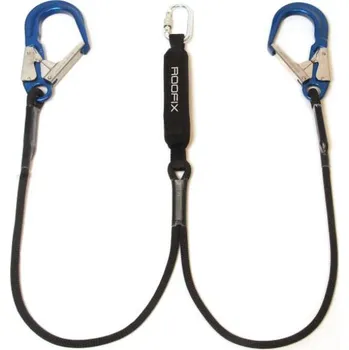 Lano ROOFIX eq Dvojitý lanyard s tlumičem pádu, karabinami 2x M53AL a M10S