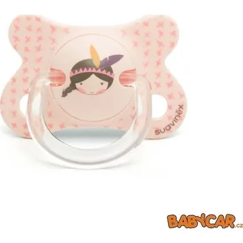 SUAVINÉX silikonový dudlík ANATOMICKÝ FUSION -2-4m, 1ks Indián/Růžová DOPRODEJ!