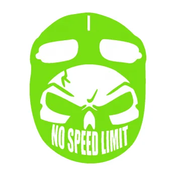 Samolepicí dekorace na vozidlo Lebka 043 motorkář (04 - zelená kawasaki) SAMOLEPKA NA AUTO, NÁLEPKA, FÓLIE, POLEP, TUNING, VLASTNÍ TEXT, TISK, AUTOSAMOLEPKY.cz, POLEPY, OBRÁZEK, LOGO, 3D STICKERS