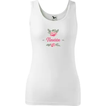 Dámské svatební tílko Nevěsta - růžové květiny