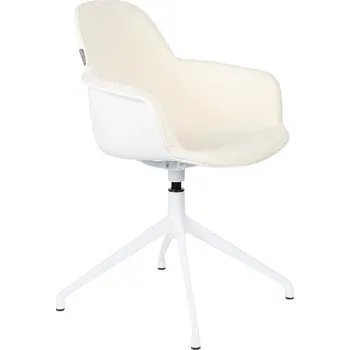 Bílá látková konferenční židle ZUIVER ALBERT KUIP s područkami II.