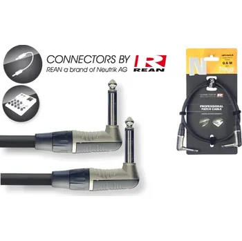 Audio kabel Stagg NPC060LR, linkový kabel Jack 6,3 mono, lomené konektory, 60cm