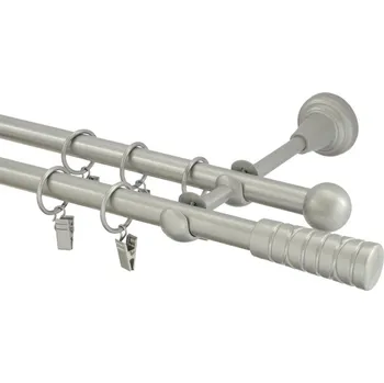 Garnýž kovová 100 cm dvouřadá - dvojitá 16 torino matná stříbrná