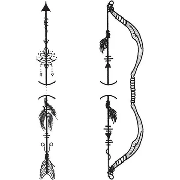 Odstranitelné tetování Luk a šíp - párové nalepovací tetování