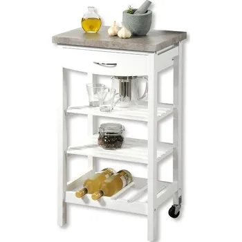 Kesper Pojízdný kuchyňský regál 47 x 85 x 37 cm bílý Servírovací stolek Kesper Pojízdný kuchyňský regál 47 x 85 x 37 cm bílý