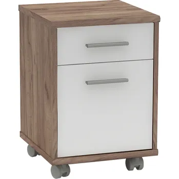 Úložný box Tempo Kondela Kancelářský kontejner, kraft dunkel/bílá, JOHAN 2 NEW 07