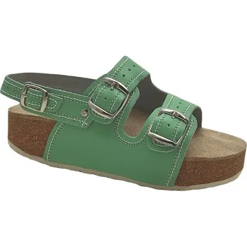 Dámská obuv VANIMAR Kožené korkové sandále - sv. zelené, vel. 36 - 42 vel. 39 - délka vnitřní stélky 26,4 cm