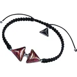 Lampglas Náramek Double Sunset Triangle s 24karátovým zlatem v perlách Lampglas