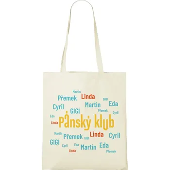 Bílá plátěná taška Pánský Klub - Jména