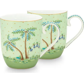 PIP Studio Hrnek malý Jolie Gold Dots zelená 145ml sada 2ks 51.002.299