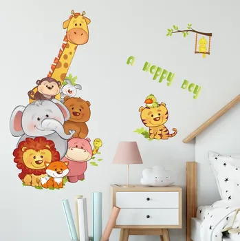 Samolepící dekorace Samolepka na zeď "Exotická zvířátka 3" 115x115cm