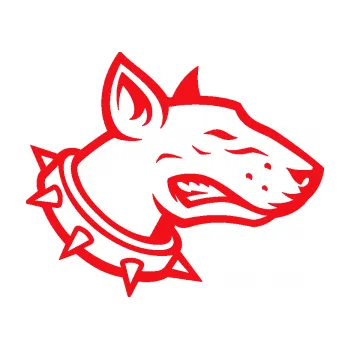 Polep vozidla SAMOLEPKA Pes 167 pravá pitbull (10 - červená) NA AUTO, NÁLEPKA, FÓLIE, POLEP, TUNING, VLASTNÍ TEXT, TISK, AUTOSAMOLEPKY.cz, POLEPY, OBRÁZEK, LOGO, SAMOLEPKY