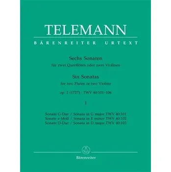 Šest sonát pro dvě příčné flétny (dvoje housle) op.2 - sešit 1