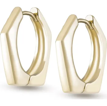 Náušnice biju Pozlacené náušnice 14k, hranatý kroužek Ø 1,5 cm 1002134-1